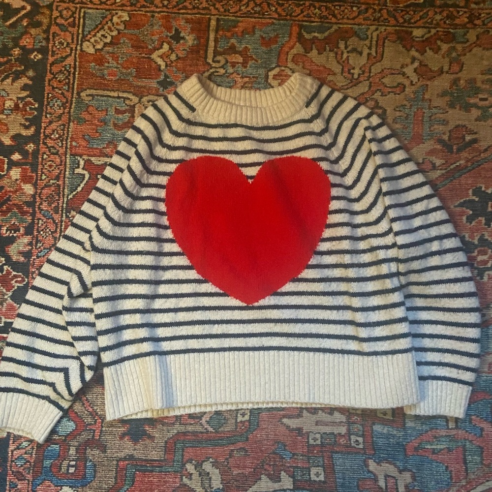 Striped Sweater with Red Heart